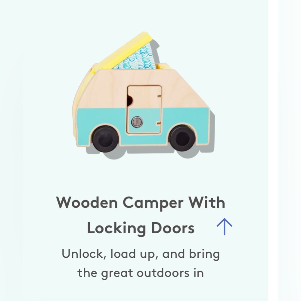 Lovevery Van Go Outdoor Adventure and Wooden Camper With Locking Doors